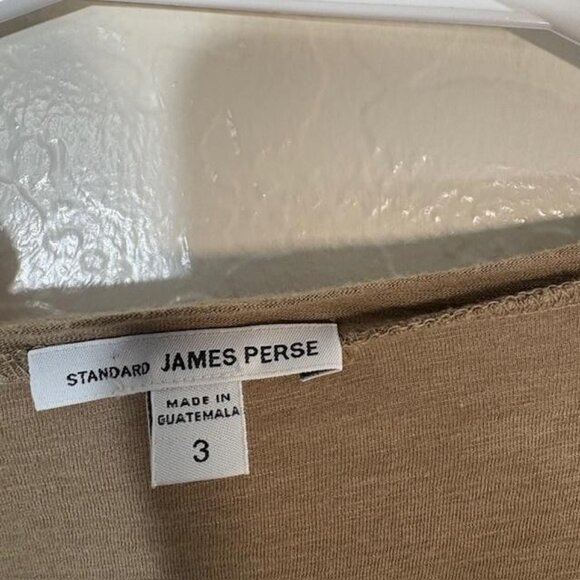 James Perse Shirt Womens Large Brown V Neck Short Sleeve Modal Blend WSVH3182CU - Picture 3 of 7